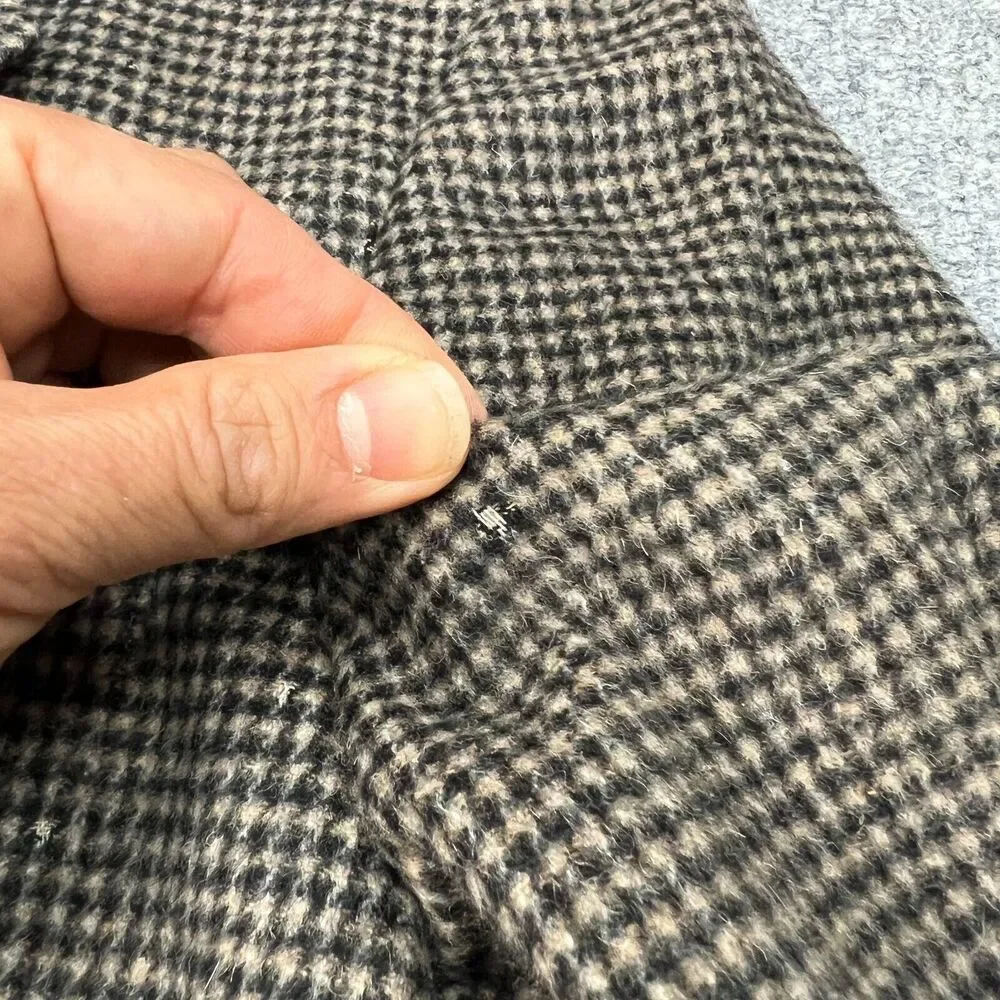 Vintage Hart Schaffner Marx Camel Blazer Men 42R Houndstooth 2-Button Sport Coat